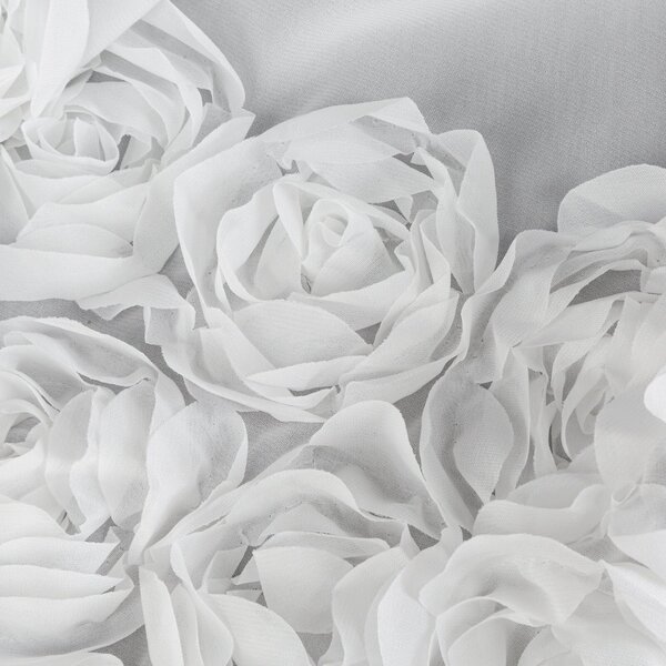 ZÁCLONA NA KROUŽCÍCH EVA MINGE ROSES8 400X160 CM BÍLÁ