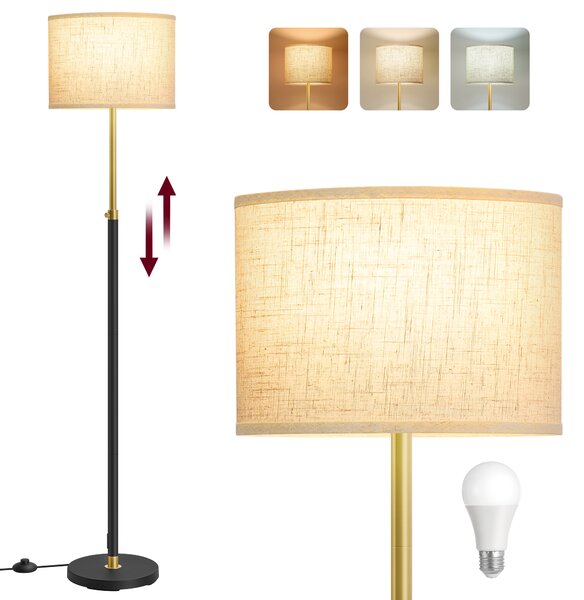 VASAGLE Stojací lampa s nastavitelnou výškou 140-170 cm zlatá černá