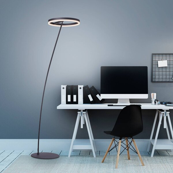 Paul Neuhaus Titus stojací lampa antracit stmívač, stmívatelný, Černá, Obývací pokoj / jídelna, Hliník, Moderní, stojací lampa