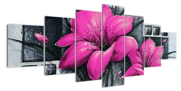 Obraz růžové květiny (210x100cm)