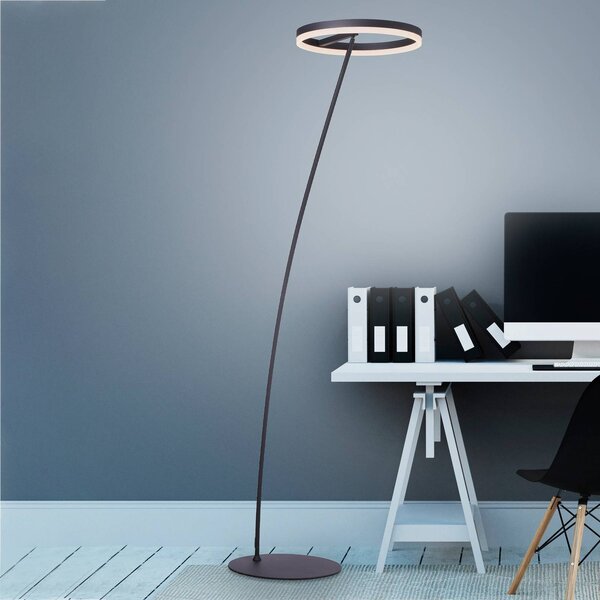 Paul Neuhaus Titus stojací lampa antracit stmívač, stmívatelný, Černá, Obývací pokoj / jídelna, Hliník, Moderní, stojací lampa