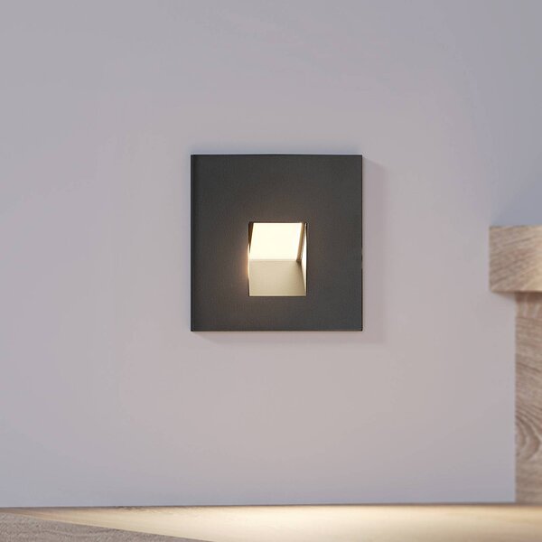 Arcchio LED vestavné svítidlo Vexi, 7,5 cm x cm, černá,, stmívatelný, Černá, Obývací pokoj / jídelna, Hliník, Moderní, Zapuštěné hranaté