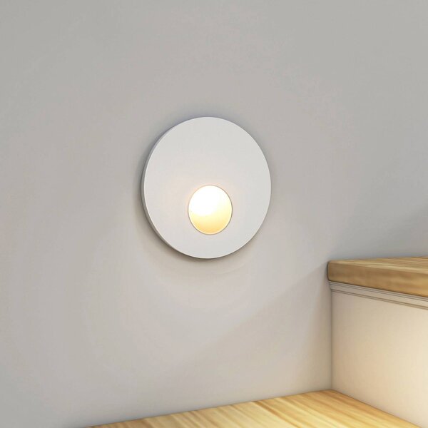 Arcchio LED vestavné svítidlo Vexi, Ø 7,5 cm, bílé, hliník,, stmívatelný, Bílá / opál, Obývací pokoj / jídelna, Hliník, Moderní, Zapuštěné kulaté