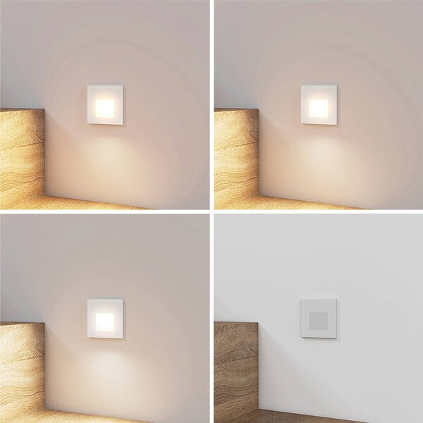 Arcchio LED vestavné svítidlo Vexi, 7,8 cm x cm, bílé,, stmívatelný, Bílá / opál, Chodba, Hliník, Moderní, Zapuštěné hranaté