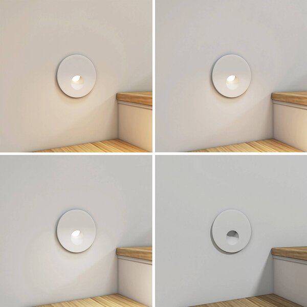 Arcchio LED vestavné svítidlo Vexi, Ø 7,5 cm, bílé, hliník,, stmívatelný, Bílá / opál, Obývací pokoj / jídelna, Hliník, Moderní, Zapuštěné kulaté
