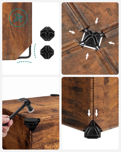 SONGMICS Modulární botník 10 boxů 43 x 173 x 31 cm hnědá
