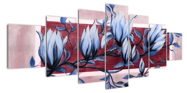 Obraz květin na zeď (210x100cm)