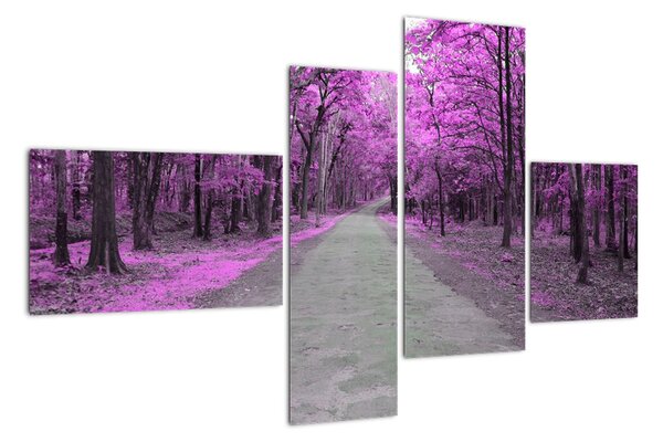 Moderní obraz - fialový les (110x70cm)