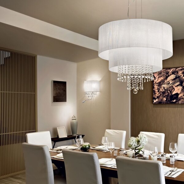 Ideal Lux - LED Nástěnné svítidlo OPERA 2xE14/40W/230V + LED/1W bílá