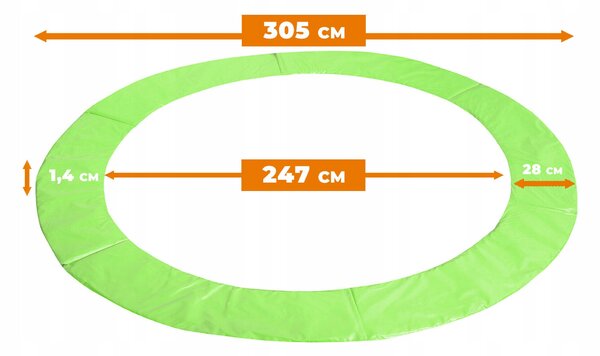 Ochranný kryt na pružiny trampolíny Aga 305-305 cm