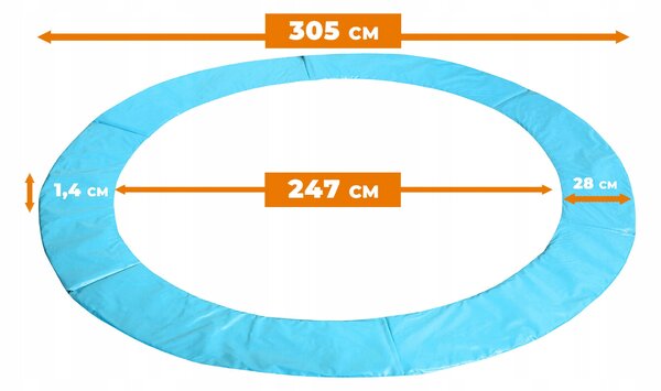 Ochranný kryt na pružiny trampolíny Aga 305-305 cm