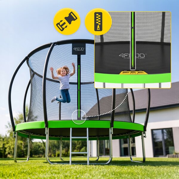 Zahradní trampolína 12FT pro děti lezecká síť 374cm 4FIZJO