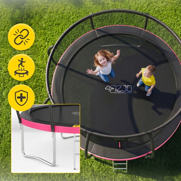 Zahradní trampolína se sítí 4FIZJO kulatá 312 cm, max. nosnost 160 kg