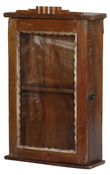 Prosklená skříňka z teakového dřeva, 39x14x60cm