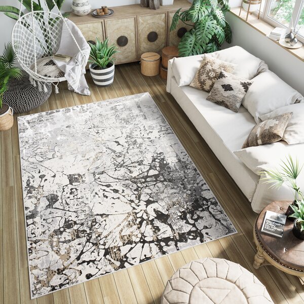 Makro Abra Kusový koberec GOLDEN MZ26C Abstraktní šedý krémový Rozměr: 80x150 cm