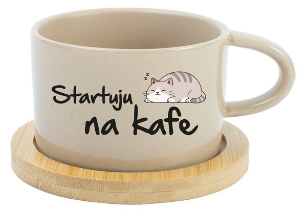 STARTUJU NA KAFE - krémový hrníček makronka 200 ml