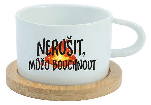 NERUŠIT, MŮŽU BOUCHNOUT. - bílý hrníček makronka 200 ml