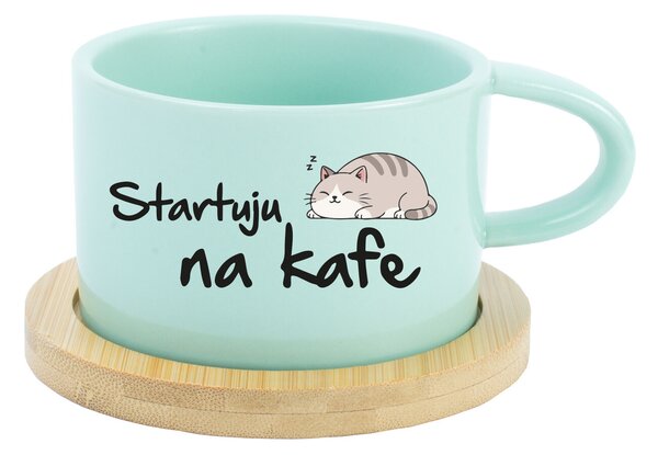 STARTUJU NA KAFE - mint hrníček makronka 200 ml