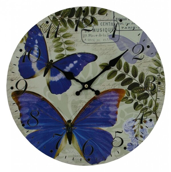 Nástěnné hodiny Modrý motýl 1990992