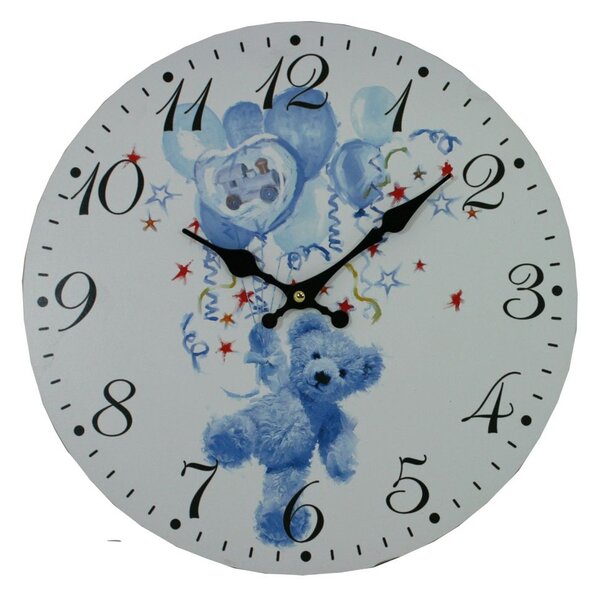 Nástěnné hodiny Teddy modrý 1990996
