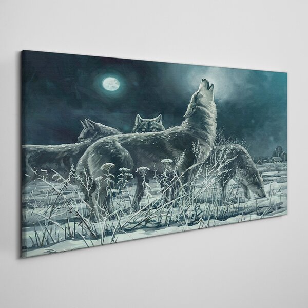 Obraz na plátně Obraz na plátně Malování zvířat vlci