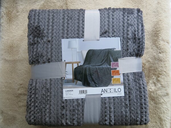 Textil Antilo Pléd Lander Grey, šedý, 130x170 cm