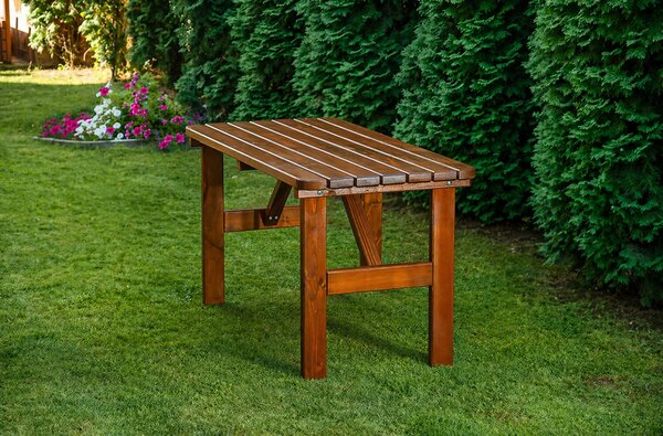 Pivní set MASIV 150x70cm - masiv smrk - stůl + lavice s opěrkou
