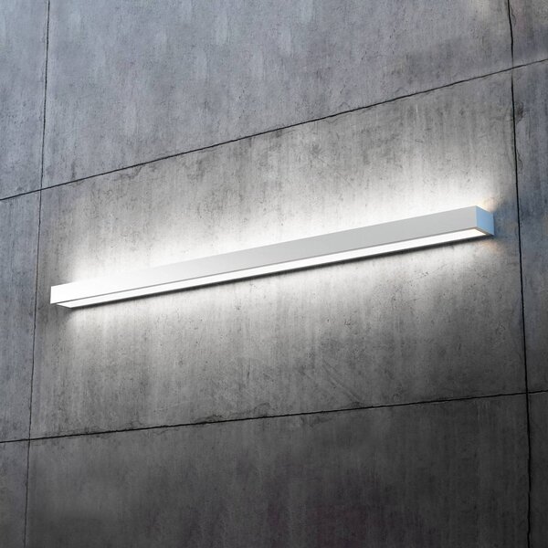 MCJ Nástěnné svítidlo Mera LED, šířka 120 cm, hliník, 4 000 K, Hliník / šedá / zinek, Chodba, kov, Moderní
