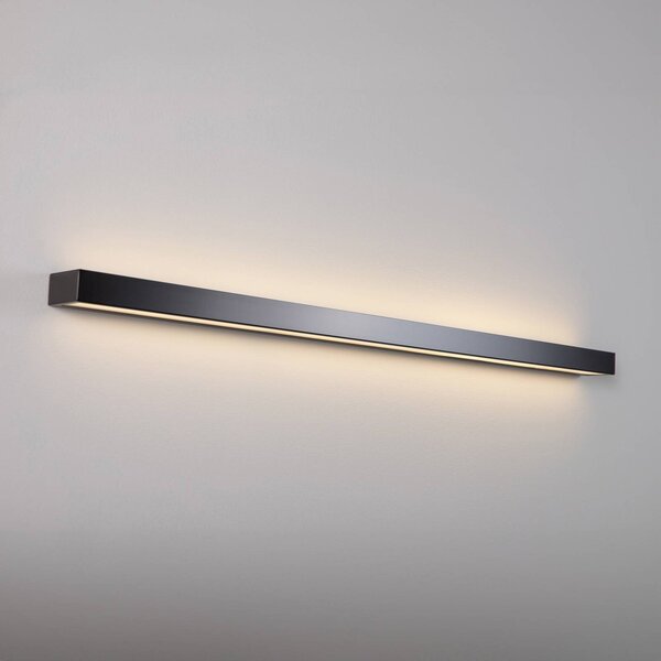 MCJ Nástěnné svítidlo Mera LED, šířka 120 cm, černá, 3000K, Černá, Chodba, kov, Moderní