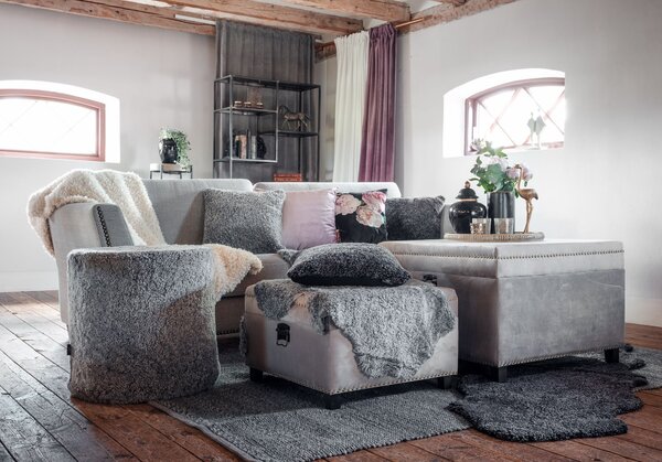 Skinnwille Home Collection Kudrnatá australská kožešina Curly, tmavě šedá, 95x60 cm