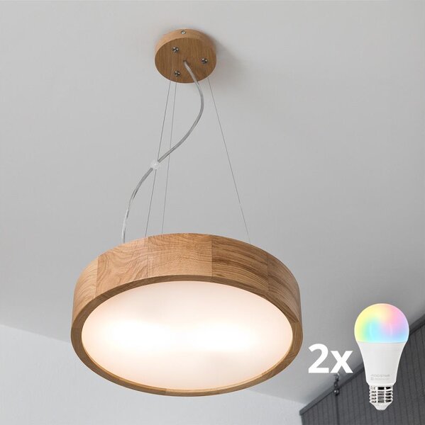 Brilagi - LED RGBW Stmív. lustr CARVALHO 2xE27/9W/230V Wi-Fi dub pr. 37 cm