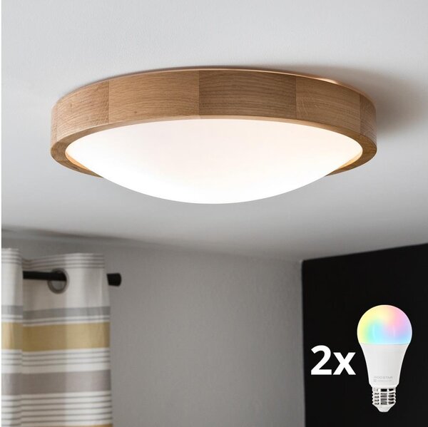 Brilagi-LED RGBW Stmív. strop. sv. CARVALHO SLIM 2xE27/9W/230V Wi-Fi dub pr. 37