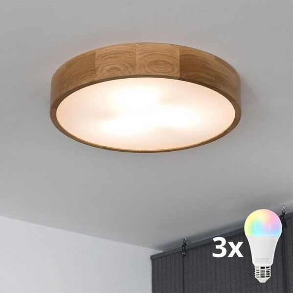 Brilagi - LED RGBW Stmív. strop. sv. CARVALHO 3xE27/9W/230V Wi-Fi dub pr. 47,5