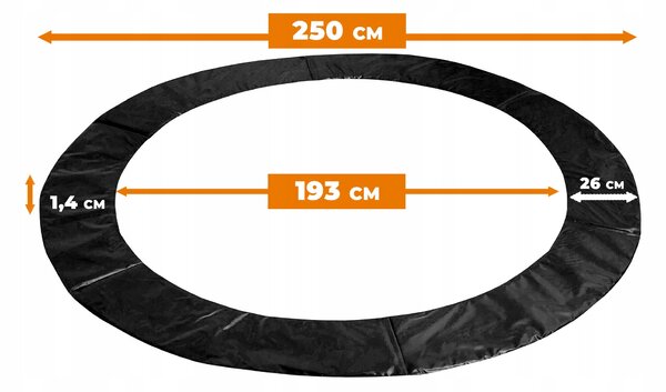 Ochranný kryt na pružiny trampolíny Aga 250-250 cm