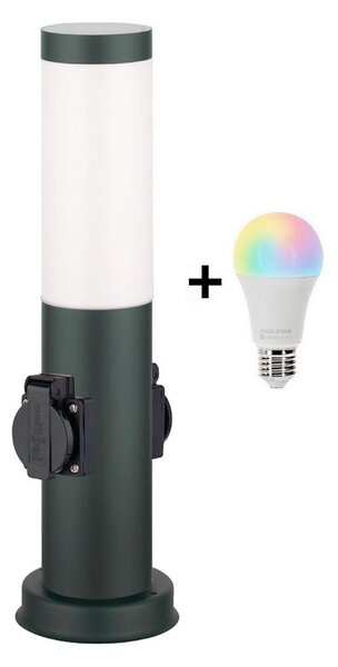 Brilagi - LED RGBW Ven lampa se 2 zásuvkami 1xE27/9W/230V 40 cm IP44 antracit