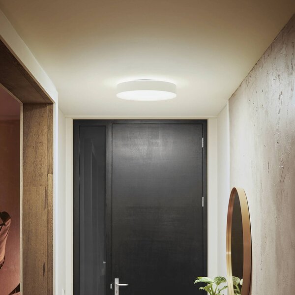 Philips Hue Stropní svítidlo Enrave LED 38,1 cm bílé, stmívatelný, Bílá / opál, Obývací pokoj / jídelna, kov, Moderní