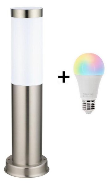 Brilagi - LED RGBW Venkovní lampa 1xE27/9W/230V 40 cm IP44 matný chrom