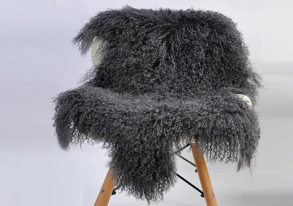 Skinnwille Home Collection Tibetská kožešina Solid Grey, šedá, 95x55 cm