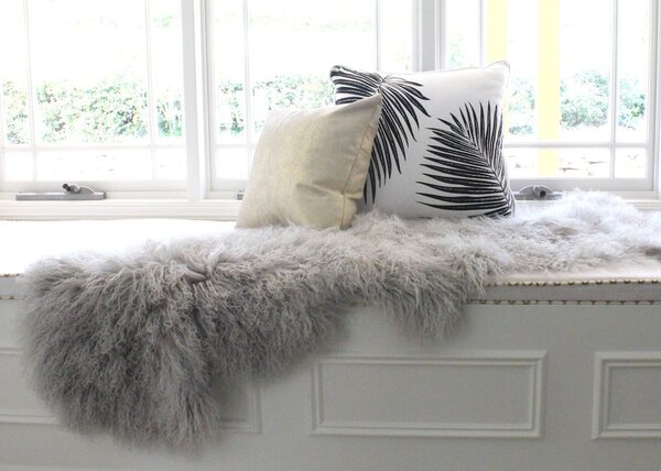 Skinnwille Home Collection Tibetská kožešina Snowtop, světle šedá, 95x55 cm