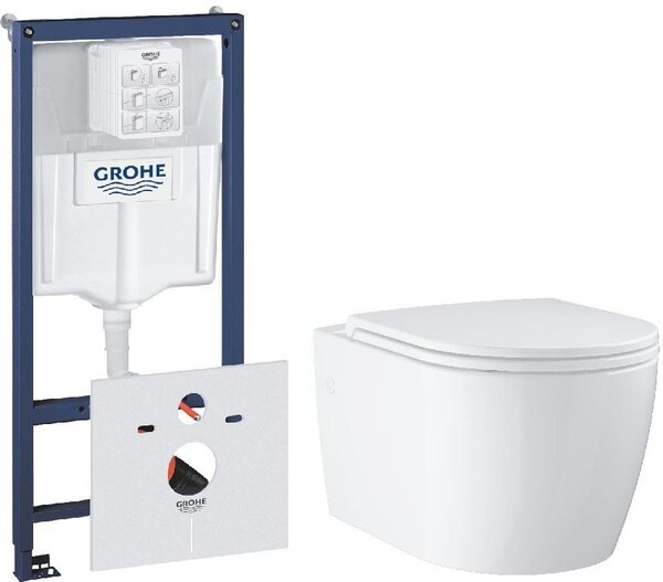 Sada WC mísa se sedátkem s pomalým sklápěním Grohe Start 103848SH00, podomítkový WC modul Grohe Rapid SL 38539001