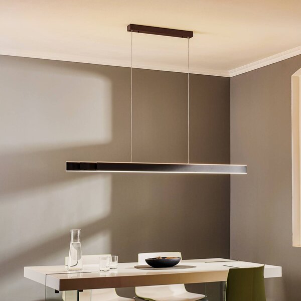 PURE LED závěsné světlo Lume, grafitové,, stmívatelný, Černá, Obývací pokoj / jídelna, Hliník, Moderní