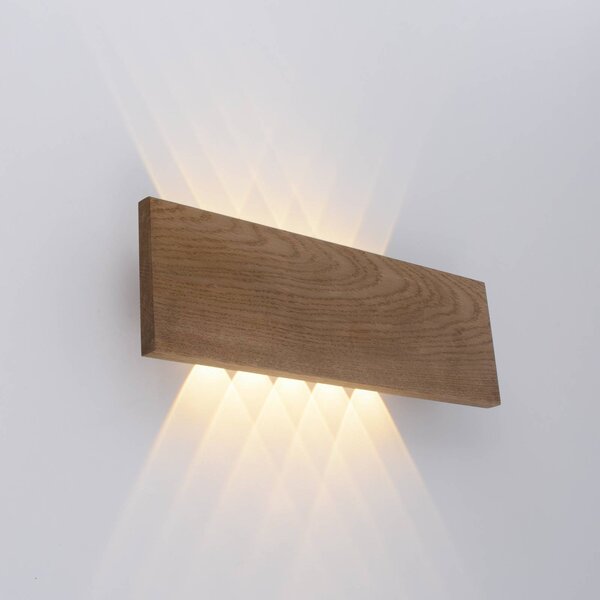 Paul Neuhaus Palma LED nástěnné světlo dřevo 45 cm, Tmavé dřevo, Obývací pokoj / jídelna, Dřevo, Moderní, Nástěnné svítidlo / světlem dolů