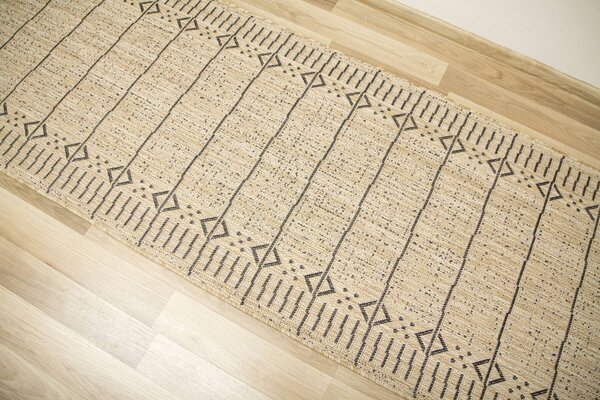 Makro Abra Běhoun sisalový Terra Aztec 04 Geometrický béžový grafitový Šíře: 67 cm