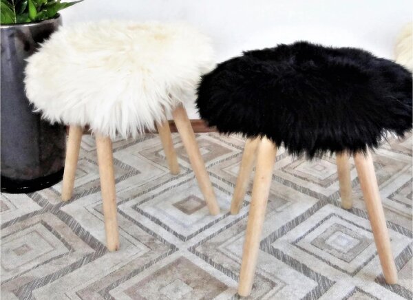 Skinnwille Home Collection Kožešina na židli Gently, černá, O34 cm