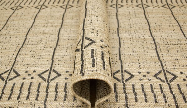 Makro Abra Běhoun sisalový Terra Aztec 04 Geometrický béžový grafitový Šíře: 67 cm