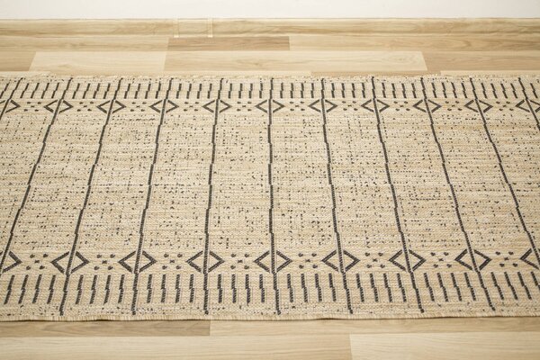 Makro Abra Běhoun sisalový Terra Aztec 04 Geometrický béžový grafitový Šíře: 67 cm