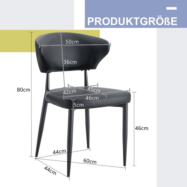 Černá minimalistická ergonomická jídelní židle s prohnutým opěradlem, komfortní design, nabízí zážitek z posezení plný pohodlí a jednoduchosti. Balení obsahuje 2 židle. Černá barva
