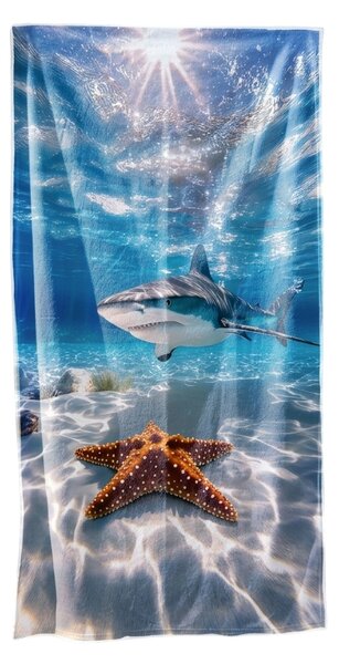 Rychleschnoucí plážová osuška AQUALIS modrá 70 x 140 cm, 100% mikrovlákno