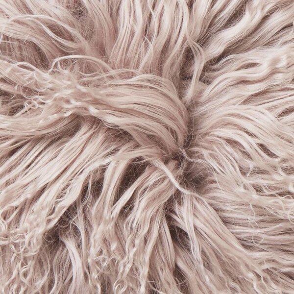 Skinnwille Home Collection Polštář Pale Pink, tibetská kožešina, růžová, 40x40 cm