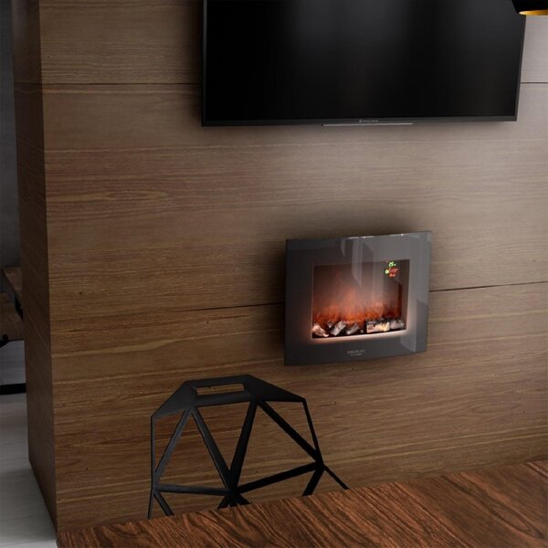 Cecotec Ready Warm 2600 Curved Flames, Vestavěný krb, Zavřené, Elektrický, Černá, Vnitřní, Obdélníkový
